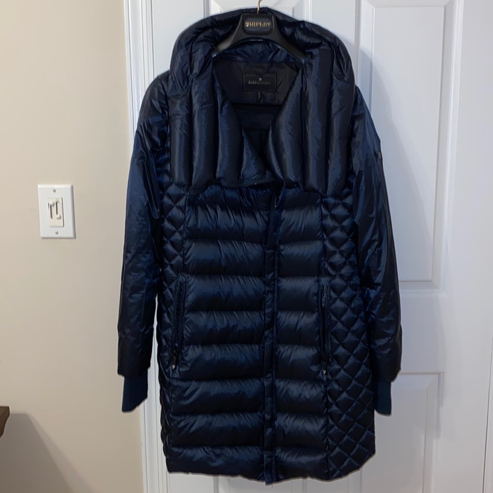 BCBG Dark Blue Down/feathers filled Puffer Coat Large